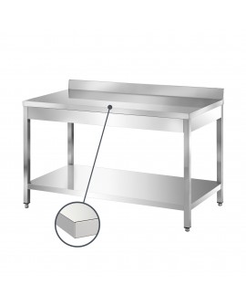 Table adossée inox avec étagère 1100 mm PVLaboConcept