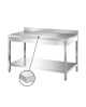 Table adossée inox avec étagère 1300 mm PVLaboConcept