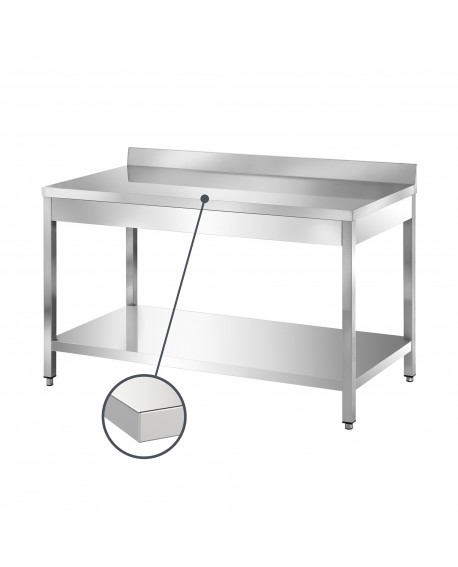 Table adossée inox avec étagère 1700 mm PVLaboConcept