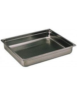 bac gastronorme plein inox - sans anse - GN 2/1 profondeur 4 cm
