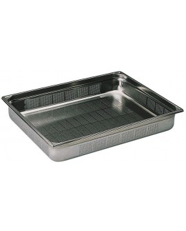 bac gastronorme perforé inox - sans anse - GN 2/1 profondeur 10 cm