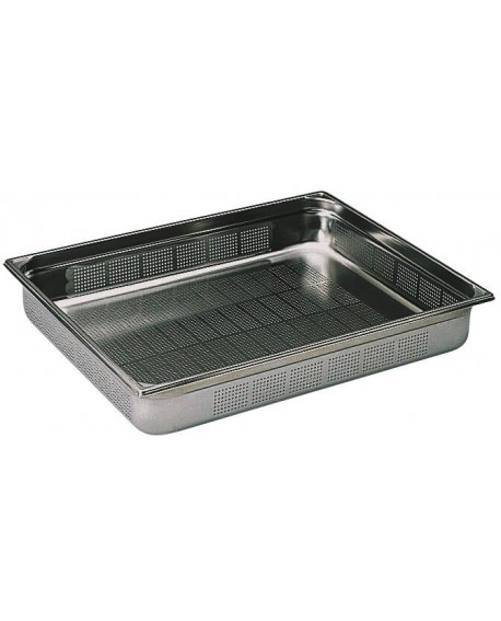 bac gastronorme perforé inox - sans anse - GN 2/1 profondeur 10 cm