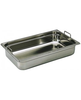 bac gastronorme plein inox - avec anses fixes - GN 1/1 profondeur 15 cm