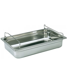 bac gastronorme plein inox - avec anses panier - GN 1/1 profondeur 10 cm