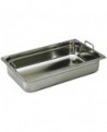 bac gastronorme plein inox - avec anses escamotables - GN 1/1 profondeur 15 cm