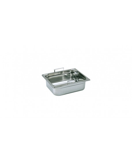 bac gastronorme plein inox - avec anses escamotables - GN 1/2 profondeur 15 cm