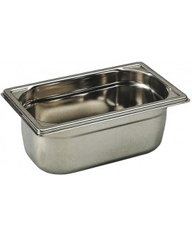 bac gastronorme plein inox - sans anse - GN 1/4 profondeur 15 cm