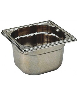bac gastronorme plein inox - sans anse - GN 1/6 profondeur 10 cm
