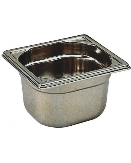bac gastronorme plein inox - sans anse - GN 1/6 profondeur 10 cm