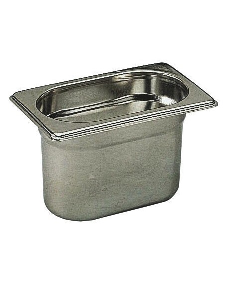 bac gastronorme plein inox - sans anse - GN 1/9 profondeur 10 cm