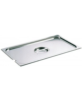 couvercle inox avec poignée GN 1/4 et encoche pour louche - pour bac sans anse
