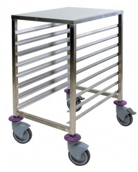 chariot bas inox 8 niveaux 600x400