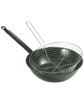 poêle à frire émaillée avec panier 24 cm