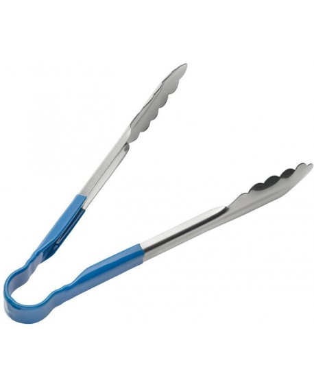 pince feuille de chêne inox manche bleu 24 cm