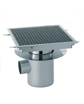 Caniveau de sol 400x400mm sortie verticale avec cuvette réglable TOURNUS